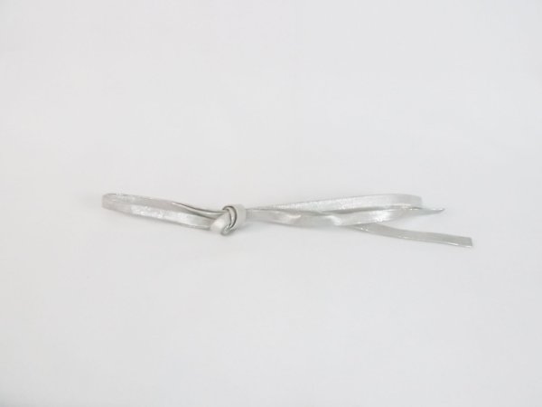 Photo1: M0531XX Vintage Japanese Kimono   Silver OBIJIME decorative string/cord/rope    (Grade C) (1)