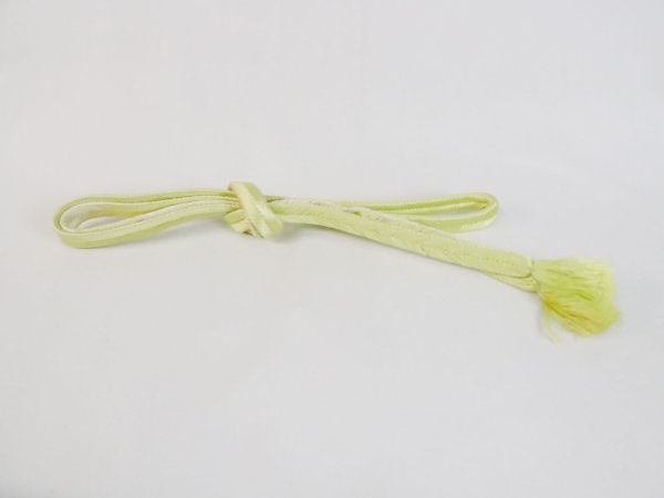 Photo1: M0531XZ Vintage Japanese Kimono  Light Yellowish Green OBIJIME decorative string/cord/rope    (Grade A) (1)
