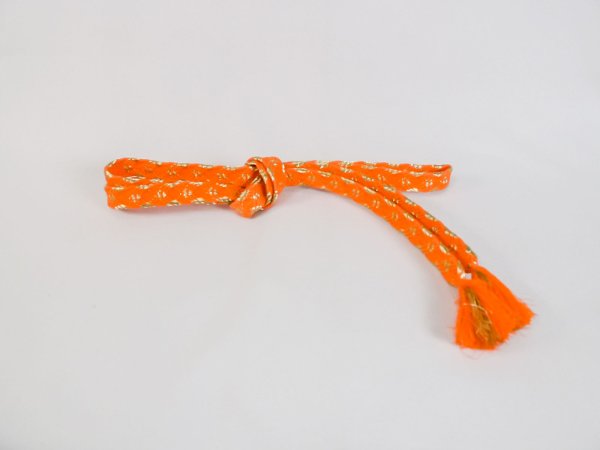 Photo1: M0601XD Vintage Japanese Kimono  Vivid Orange OBIJIME decorative string/cord/rope    (Grade A) (1)