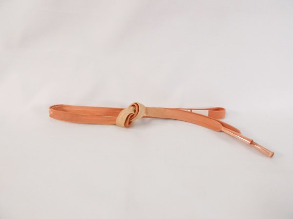 Photo1: M0606XB Vintage Japanese Kimono  Light Orange OBIJIME decorative string/cord/rope    (Grade A) (1)