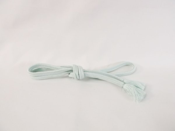 Photo1: M0606XF Vintage Japanese Kimono Pale Greenish Light Blue OBIJIME decorative string/cord/rope    (Grade C) (1)