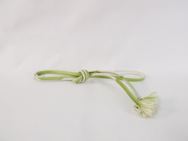 Photo1: M0606XH Vintage Japanese Kimono   Ivory OBIJIME decorative string/cord/rope    (Grade C) (1)