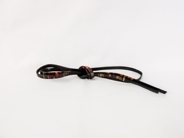 Photo1: M0606XM Vintage Japanese Kimono   Black OBIJIME decorative string/cord/rope    (Grade B) (1)