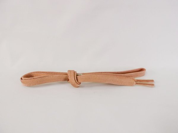 Photo1: M0606XU Vintage Japanese Kimono Light Yellowish Pink OBIJIME decorative string/cord/rope    (Grade A) (1)