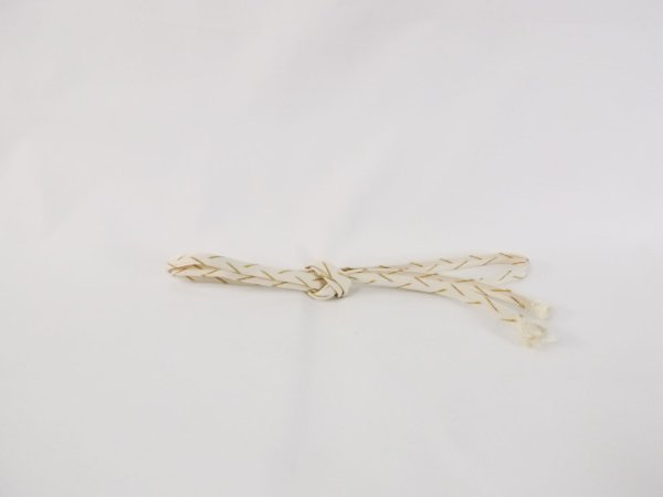 Photo1: M0607XA Vintage Japanese Kimono   Ivory OBIJIME decorative string/cord/rope   Silk. (Grade B) (1)