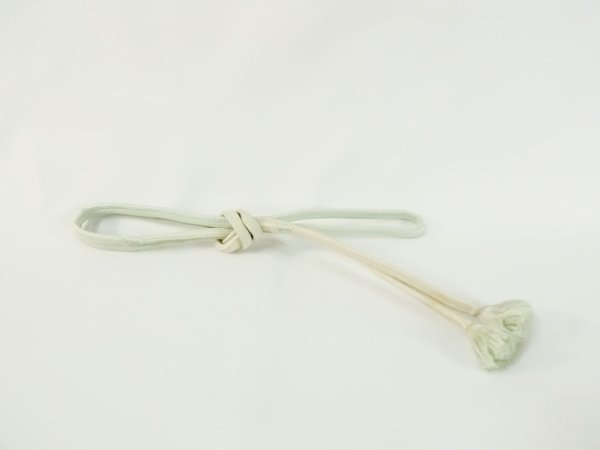 Photo1: M0607XC Vintage Japanese Kimono  Pale Green OBIJIME decorative string/cord/rope   Silk. (Grade B) (1)