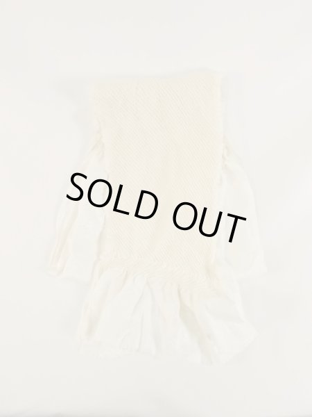 Photo1: M0608XS Vintage Japanese Kimono   Ivory OBI-AGE covering sash  Silk. (Grade C) (1)
