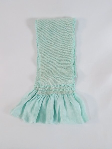 Photo1: M0608XY Vintage Japanese Kimono  Pale Light Blue OBI-AGE covering sash  Silk. (Grade C) (1)