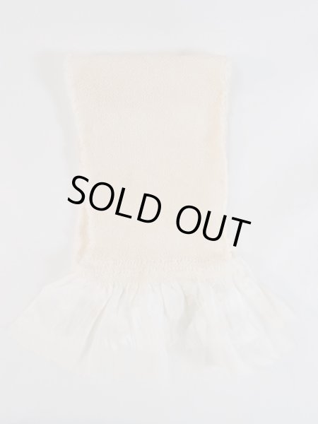 Photo1: M0608XZ Vintage Japanese Kimono   Ivory OBI-AGE covering sash  Silk. (Grade C) (1)