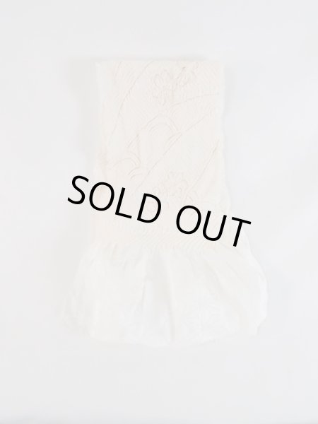 Photo1: M0609XA Vintage Japanese Kimono   Off White OBI-AGE covering sash UME plum bloom Silk. (Grade A) (1)