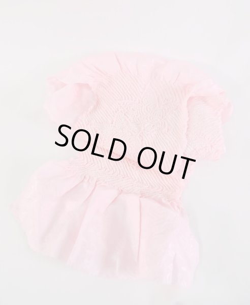 Photo1: M0610XC Vintage Japanese Kimono Pale Light Pink OBI-AGE covering sash Flower Silk. (Grade B) (1)