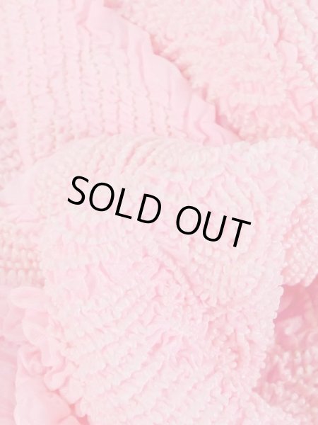 Photo4: M0610XC Vintage Japanese Kimono Pale Light Pink OBI-AGE covering sash Flower Silk. (Grade B) (4)