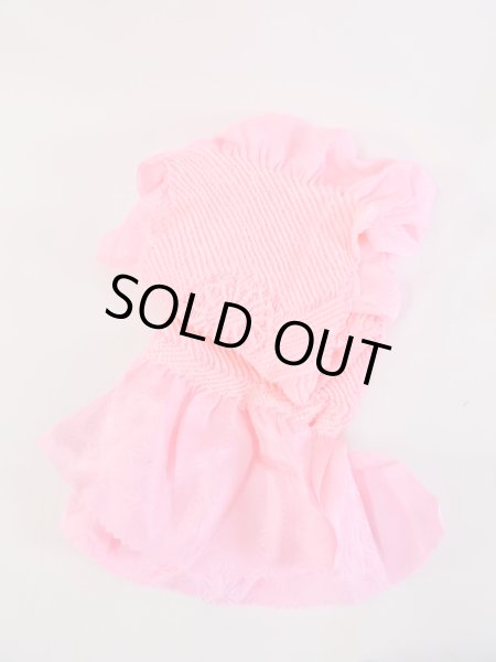 Photo1: M0610XI Vintage Japanese Kimono  Vivid Pink OBI-AGE covering sash Chrysanthemum Silk. (Grade A) (1)