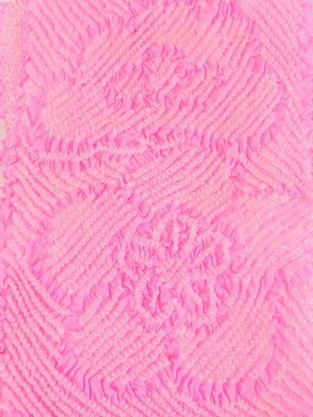 Photo2: M0610XJ Vintage Japanese Kimono   Pink OBI-AGE covering sash Chrysanthemum Silk. (Grade A) (2)