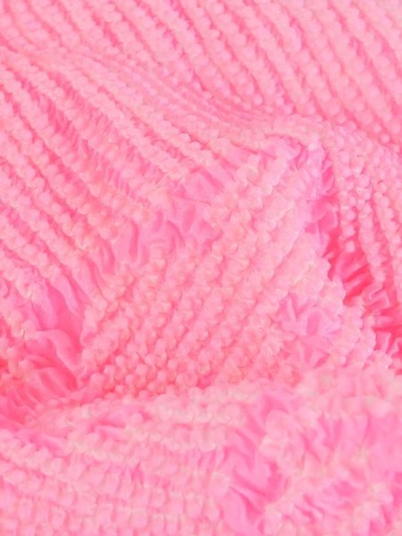 Photo4: M0610XJ Vintage Japanese Kimono   Pink OBI-AGE covering sash Chrysanthemum Silk. (Grade A) (4)