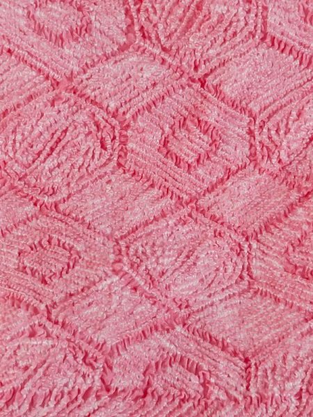 Photo2: M0610XK Vintage Japanese Kimono Pale Dark Pink OBI-AGE covering sash Tortoise-shell pattern(Hexagonal pattern) Silk. (Grade A) (2)