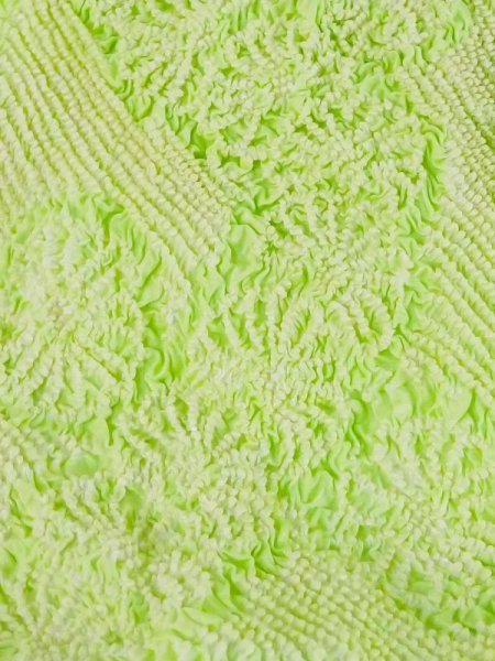 Photo2: M0610XS Vintage Japanese Kimono   Yellowish Green OBI-AGE covering sash Chrysanthemum Silk. (Grade A) (2)