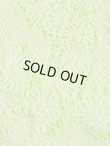 Photo2: M0610XS Vintage Japanese Kimono   Yellowish Green OBI-AGE covering sash Chrysanthemum Silk. (Grade A) (2)