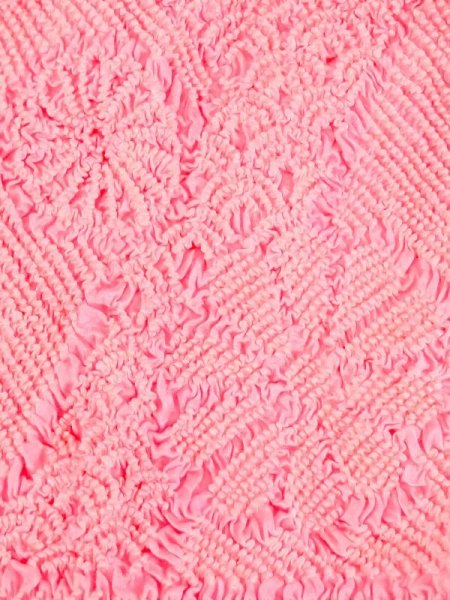 Photo2: M0610XT Vintage Japanese Kimono   Pink OBI-AGE covering sash Chrysanthemum Silk. (Grade A) (2)