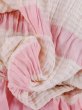 Photo4: M0610XU Vintage Japanese Kimono Pale Light Pink OBI-AGE covering sash Line Silk. (Grade C) (4)