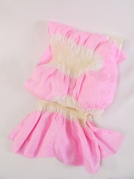 Photo1: M0611XC Vintage Japanese Kimono  Light Pink OBI-AGE covering sash Cloud Silk. (Grade C) (1)