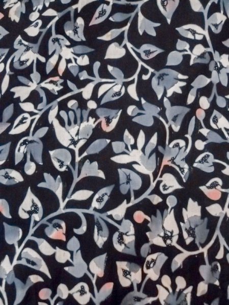 Photo3: M0613B Used Japanese women  Black YUKATA summer(made in Japan) / Cotton/hemp Flower,   (Grade C) (3)
