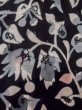 Photo5: M0613B Used Japanese women  Black YUKATA summer(made in Japan) / Cotton/hemp Flower,   (Grade C) (5)