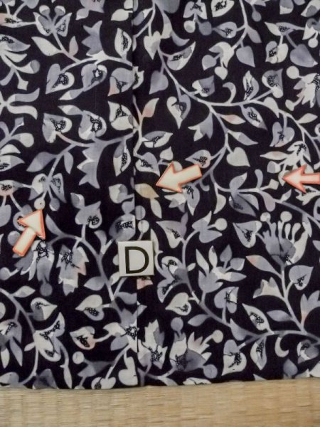Photo16: M0613B Used Japanese women  Black YUKATA summer(made in Japan) / Cotton/hemp Flower,   (Grade C) (16)