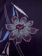 Photo4: Mint M0613C Used Japanese women  Navy Blue YUKATA summer(made in Japan) / Cotton. Flower,   (Grade A) (4)