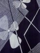 Photo3: M0613I Used Japanese women  Indigo Blue YUKATA summer(made in Japan) / Cotton/hemp Flower,   (Grade C) (3)