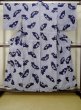 Photo1: M0613J Used Japanese women  Indigo Blue YUKATA summer(made in Japan) / Cotton. Flower,   (Grade B) (1)