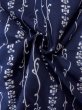 Photo11: Mint M0613L Used Japanese women  Indigo Blue YUKATA summer(made in Japan) / Cotton. Flower,   (Grade A) (11)