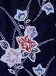 Photo3: M0613O Used Japanese women Indigo blue YUKATA summer(made in Japan) / Cotton. Flower,   (Grade C) (3)