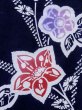 Photo5: M0613O Used Japanese women Indigo blue YUKATA summer(made in Japan) / Cotton. Flower,   (Grade C) (5)