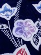 Photo8: M0613O Used Japanese women Indigo blue YUKATA summer(made in Japan) / Cotton. Flower,   (Grade C) (8)