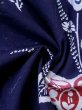 Photo9: M0613O Used Japanese women Indigo blue YUKATA summer(made in Japan) / Cotton. Flower,   (Grade C) (9)