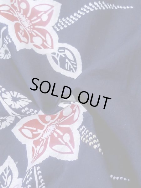 Photo10: M0613O Used Japanese women Indigo blue YUKATA summer(made in Japan) / Cotton. Flower,   (Grade C) (10)