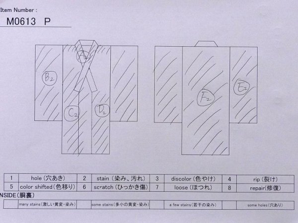 Photo11: M0613P Used Japanese women  White YUKATA summer(made in Japan) / Cotton. Butterfly   (Grade C) (11)