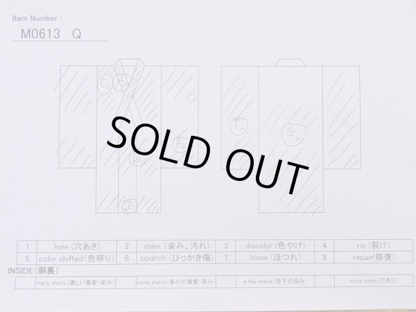 Photo11: M0613Q Used Japanese women  White YUKATA summer(made in Japan) / Cotton. Camellia   (Grade C) (11)