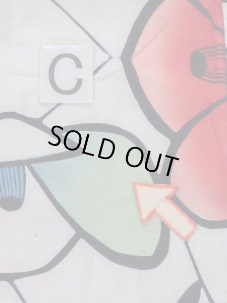 Photo14: M0613Q Used Japanese women  White YUKATA summer(made in Japan) / Cotton. Camellia   (Grade C) (14)