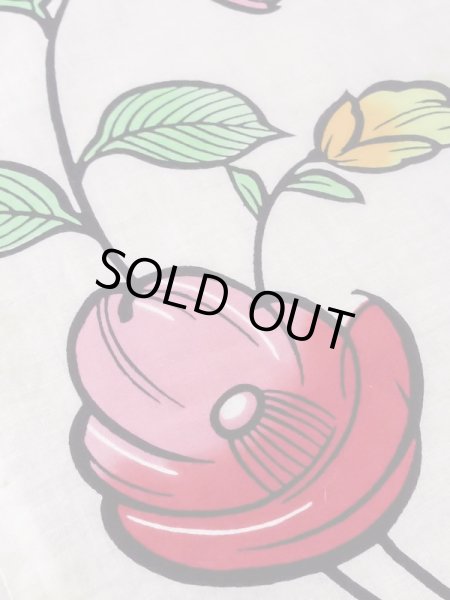 Photo8: M0613R Used Japanese women  White YUKATA summer(made in Japan) / Cotton. Camellia   (Grade C) (8)