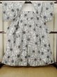 Photo2: M0613S Used Japanese women  Off White YUKATA summer(made in Japan) / Cotton/hemp Flower,   (Grade C) (2)