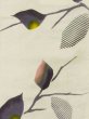 Photo4: M0613U Used Japanese women  Ivory YUKATA summer(made in Japan) / Linen. Leaf   (Grade C) (4)