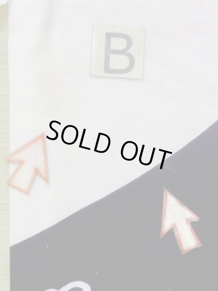 Photo15: M0613V Used Japanese women  White YUKATA summer(made in Japan) / Cotton. Wave, Sunflower, Japanese charactors  (Grade C) (15)