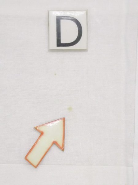 Photo17: M0613V Used Japanese women  White YUKATA summer(made in Japan) / Cotton. Wave, Sunflower, Japanese charactors  (Grade C) (17)