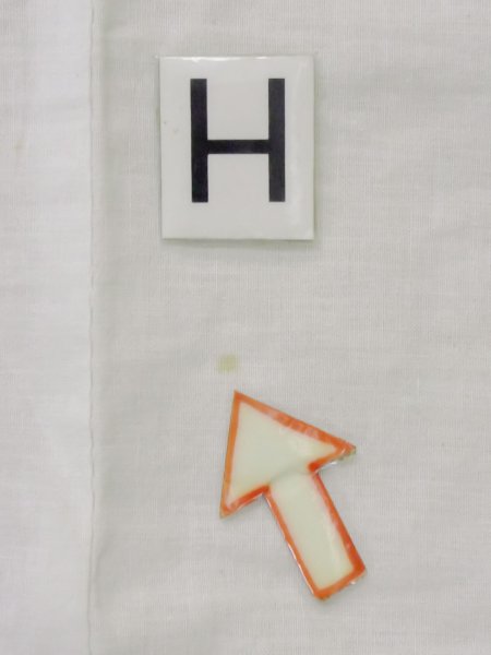 Photo21: M0613V Used Japanese women  White YUKATA summer(made in Japan) / Cotton. Wave, Sunflower, Japanese charactors  (Grade C) (21)