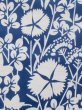Photo5: M0613W Used Japanese women Vivid Blue YUKATA summer(made in Japan) / Cotton/hemp Flower, fringed pink pattern  (Grade C) (5)