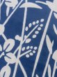 Photo9: M0613W Used Japanese women Vivid Blue YUKATA summer(made in Japan) / Cotton/hemp Flower, fringed pink pattern  (Grade C) (9)