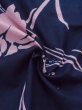 Photo9: M0613X Used Japanese women  Navy Blue YUKATA summer(made in Japan) / Cotton/hemp Iris, Stains/Soils all over.  (Grade C) (9)