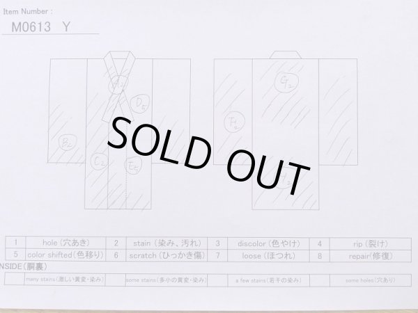 Photo11: M0613Y Used Japanese women  Off White YUKATA summer(made in Japan) / Cotton/hemp Stripes,   (Grade C) (11)